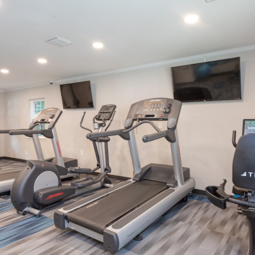 Fitness center at Cary Pines Apartments in Cary, NC Fitness center at Cary Pines Apartments in Cary, NC